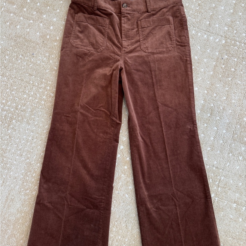 J. Crew Brown Fine Line Corduroy Trousers